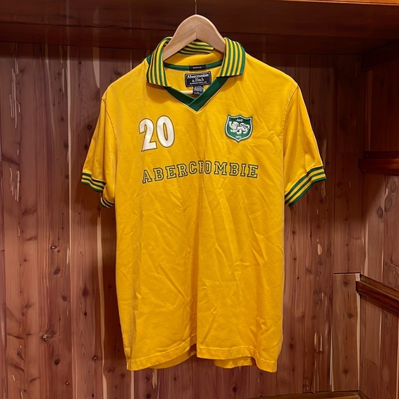 Vintage 90’s Abercrombie & Fitch Yellow Polo Shirt - Picture 1 of 6